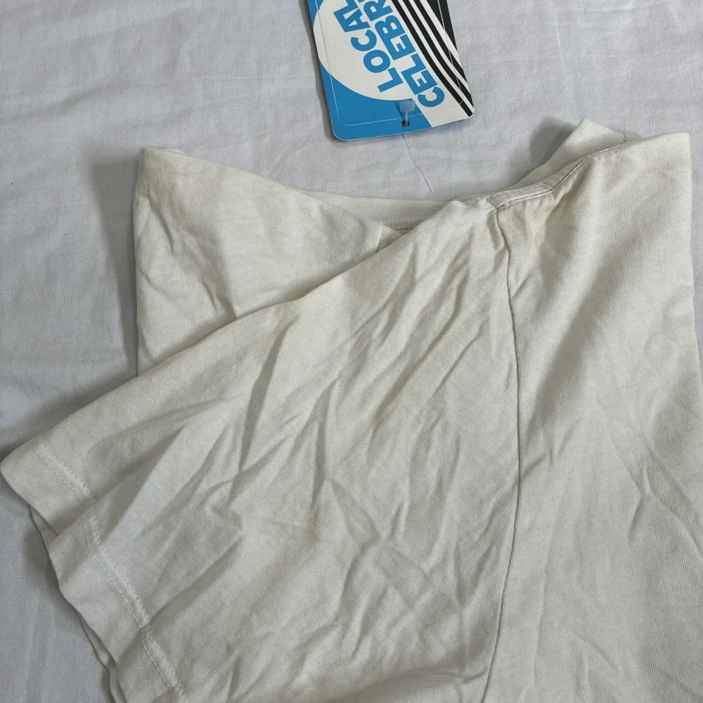 Local Celebrity 'Call My Agent' White V-Neck T-Shirt Men's Medium Retro Y2K New - Picture 9 of 11